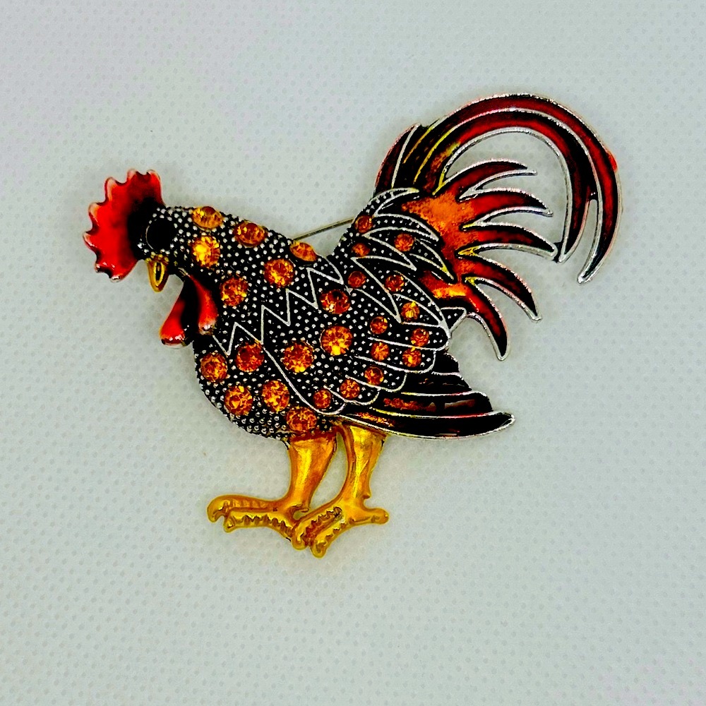Rooster brooch / pin, key chain and/or necklace